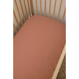 Dusty Rose Muslin Cot Fitted Sheet