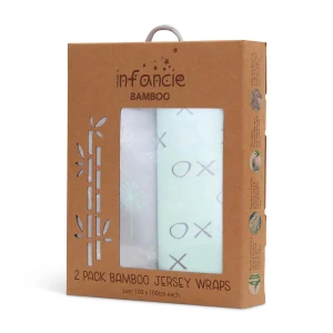 Infancie Bamboo Jersey Wraps 2Pk - Grey