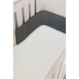 Blue Grey Muslin Cot Bumper Cover