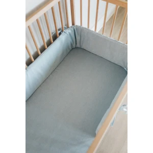 Blue Washed Cotton Cot Bumper Cover