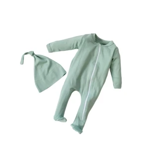 Babygro and Beanie Baby Set - Sage