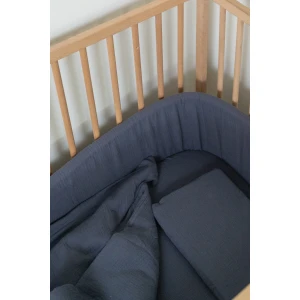 Airforce Blue Muslin Cot Duvet Cover and Pillow Case