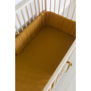 Butterscotch Muslin Cot Bumper Cover