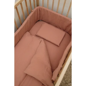 Dusty Rose Muslin Cot Duvet Cover and Pillow Case