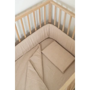 Beige Washed Cotton Cot Duvet Cover and Pillow Case