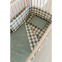 Earthy Check Washed Cotton Cot Duvet Cover and Pillow Case