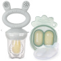 Haakaa Freeze-N-Feed Mini Combo - Slate Grey Feeder + Pea  Green Tra