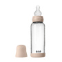BIBS Glass Baby Bottle 240ml Silicone - Blush