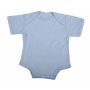 Short-Sleeved Baby Onesie with Envelope Neck - Blue - 0-3 MONTHS