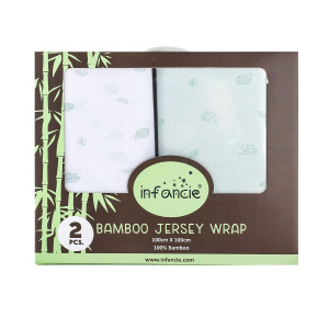 Infancie Bamboo Jersey Wraps 2Pk - Green