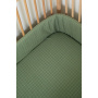 Moss Grid Washed Cotton Cot Fitted Sheet