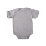 Short-Sleeved Baby Onesie with Envelope Neck - Grey - 3-6 MONTHS