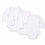 Long-Sleeved Baby Onesie - White- 3pack