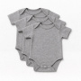 Short-Sleeved Baby Onesie - Grey - 3pack