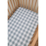 Big Blue Washed Cotton Cot Fitted Sheet
