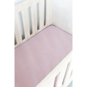 Dusty Pink Muslin Cot Fitted Sheet - Lulla-Buy