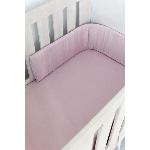 Dusty Pink Muslin Cot Fitted Sheet - Lulla-Buy