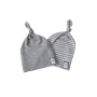 Knotted Beanie - Grey Melange and Grey Stripe - set of 2 - 0-3 months
