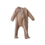 Essential Cotton Zip Babygro - Mocha - 6-12 MONTHS