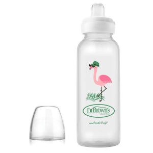 Dr Brown's - Narrow Neck Sippy Spout Bottle - Flamingo - 250ml - Lulla-Buy