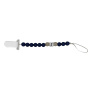 Initial Silicone Bead Dummy Clip - Navy - L