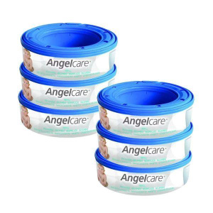 Angelcare Nappy Disposal Round Refill Cartridge - 6 pack - Lulla-Buy