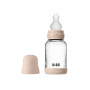 BIBS Glass Baby Bottle 120ml Silicone - Blush