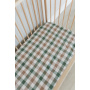 Earthy Check Washed Cotton Cot Fitted Sheet