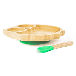 Bamboobino Suction owl plate - Mint