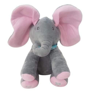 Plush Peek-a-Boo Singing Elephant - Pink - Lulla-Buy
